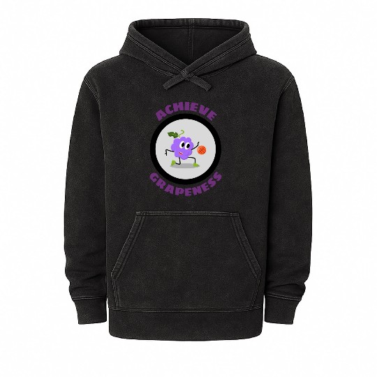 Achieve Grapeness Grape Pun Mineral Wash Hoodies