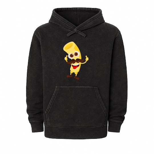 Funny Pasta Macaroni Mineral Wash Hoodies