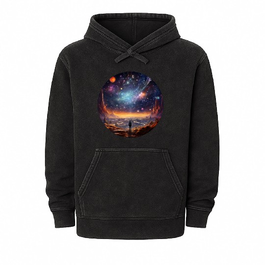 Galactic Splendor: Embrace the Marvels of Cosmos Mineral Wash Hoodies