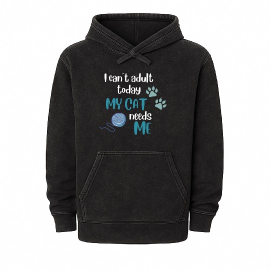 Cat Meme Funny Mineral Wash Hoodies