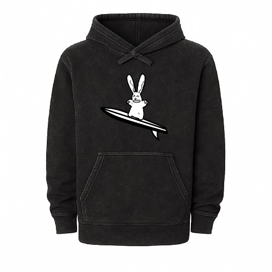Bunny Surfer Cute Rabbit Lover Owner American Mineral Wash Hoodies
