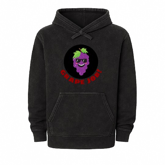 Grape Job Grape Pun Mineral Wash Hoodies