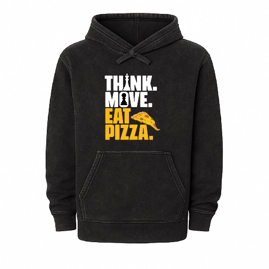Funny Board Game Grandmaster For A Pizza Lover Mineral Wash Hoodies