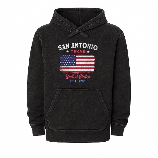 San Antonio Texas est 1718 Design for proud San Mineral Wash Hoodies