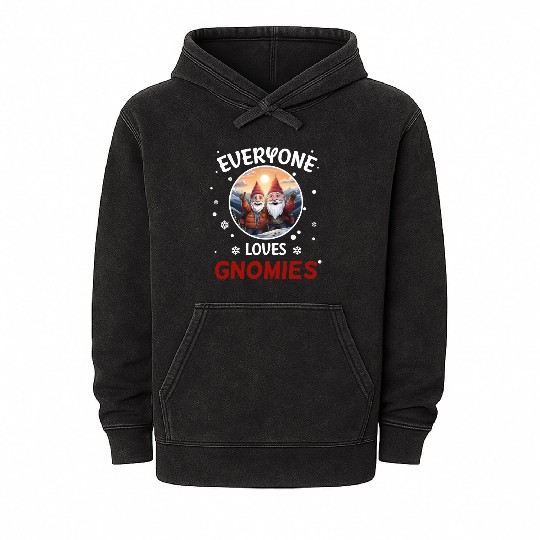 Everyone Loves Gnomies Gnome Santa Claus Mineral Wash Hoodies