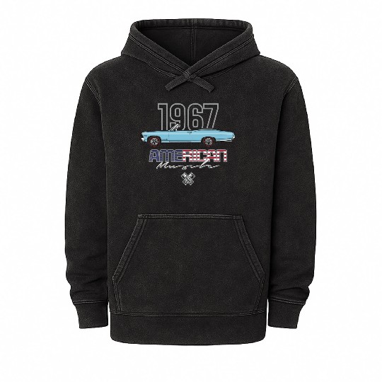 American Light Blue Convertible Mineral Wash Hoodies