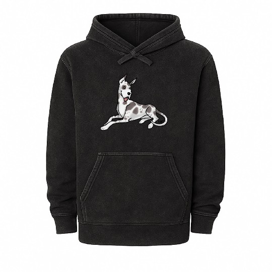 Dog Great Dane Harlequin Mineral Wash Hoodies