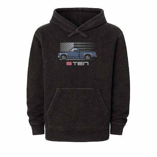 Usa Blue Grey Mineral Wash Hoodies