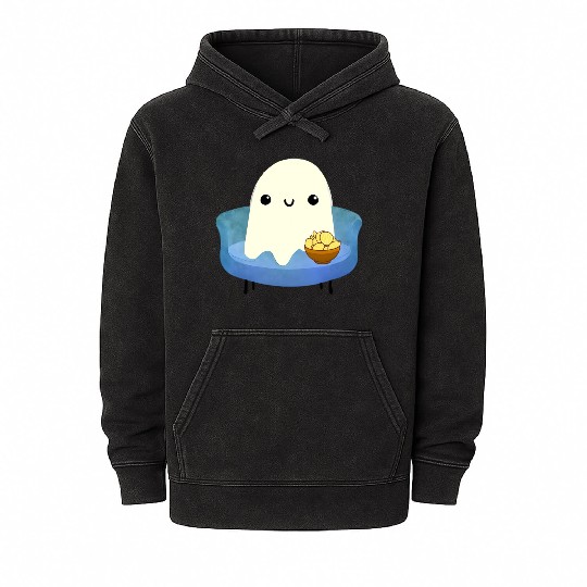 Couch Potato Ghost With Potato Chips Mineral Wash Hoodies