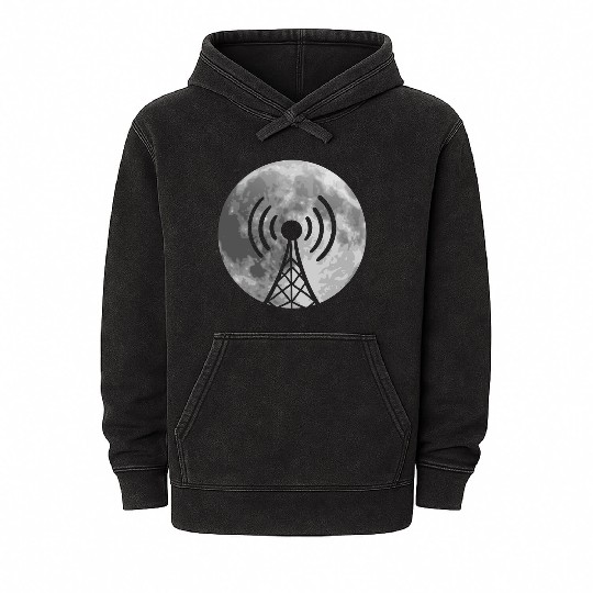 Radio Moon Radio Operator Gift Mineral Wash Hoodies