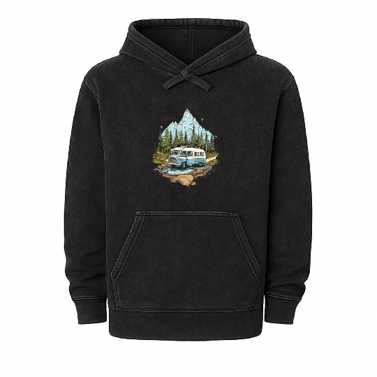 camping, nature, independent, gift Mineral Wash Hoodies