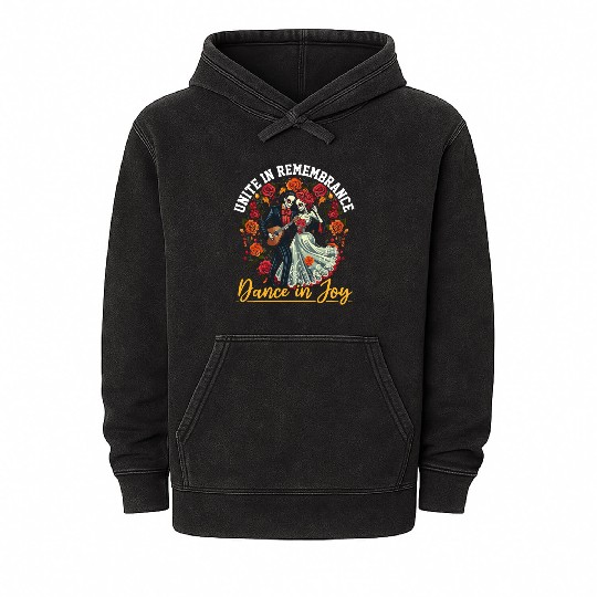 Dia De Los Muertos Sugar Skull Mexican Holiday Mineral Wash Hoodies