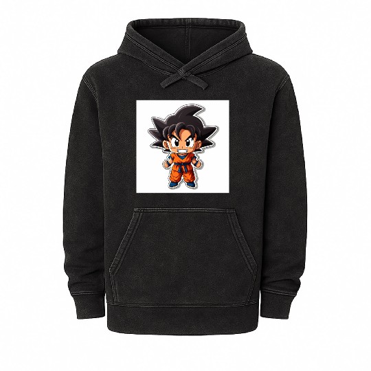 Goku Sticker Happy Bold Colors art toy style Mineral Wash Hoodies