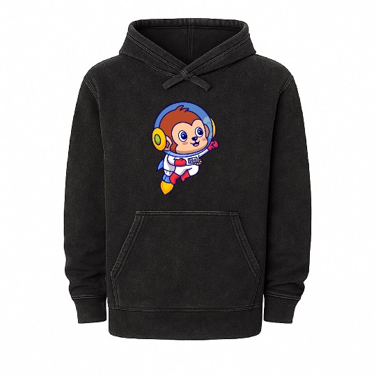 Flying Monkey Astronaut Mineral Wash Hoodies