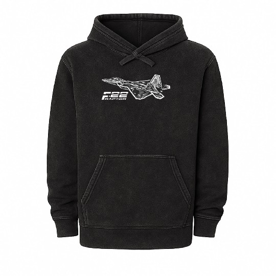 F 22 RAPTOR Mineral Wash Hoodies