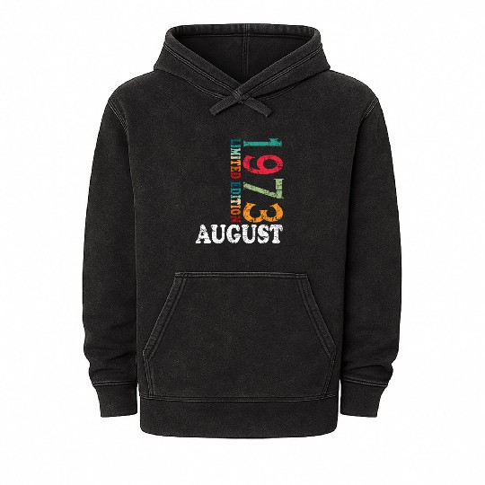august 1973 Anniversary august 1973 august Mineral Wash Hoodies
