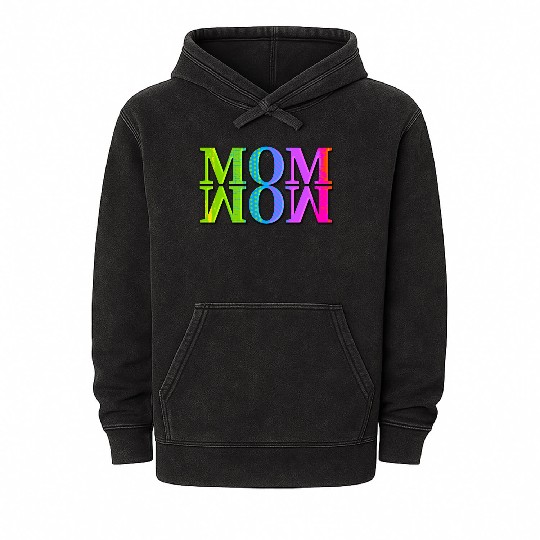 mama mom wow mothers day funny cute family mother Mineral Wash Hoodies