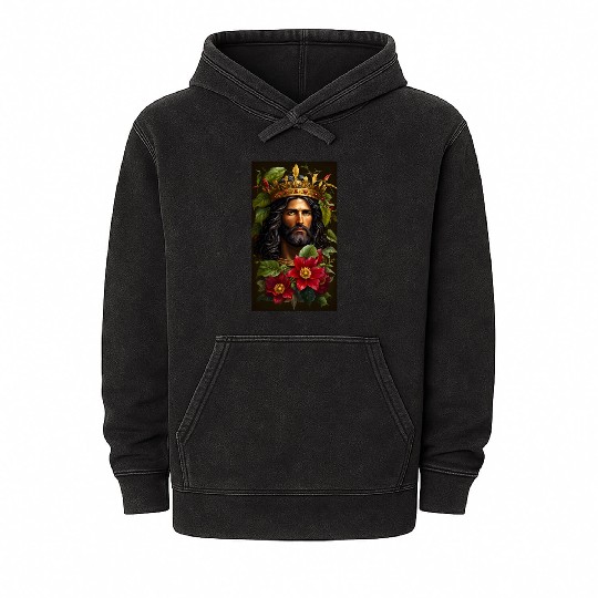 Passion and Sacrifice: A Floral Fusion Mineral Wash Hoodies
