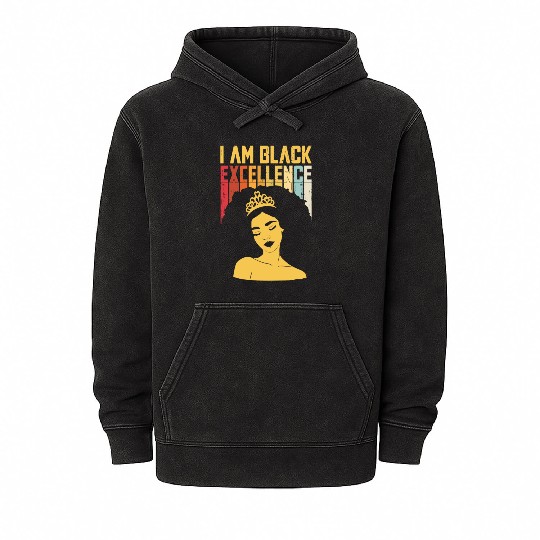 I Am Black History Month African American For Mineral Wash Hoodies