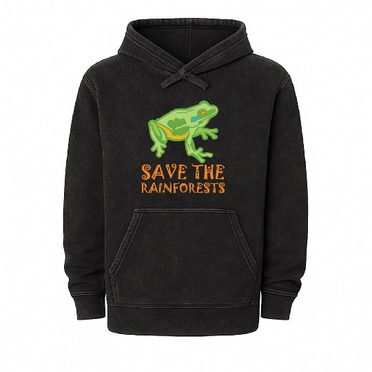Save The Rainforests Tree Frog Mineral Wash Hoodies