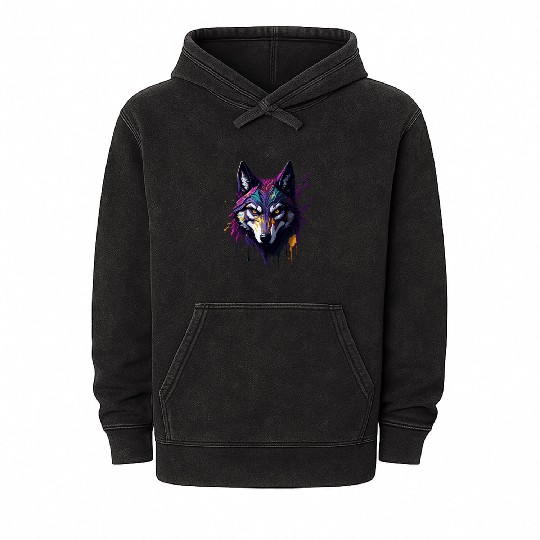 Neon Wolf Mineral Wash Hoodies