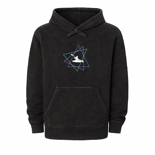 Geometric Kayak Adventure Mineral Wash Hoodies