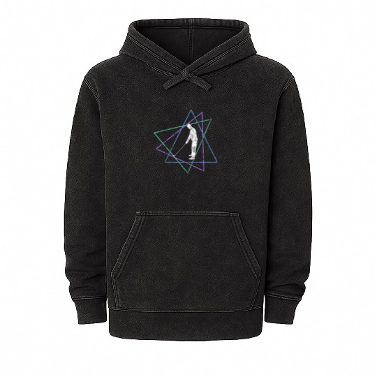 Geometric Golf Player Mineral Wash Hoodies