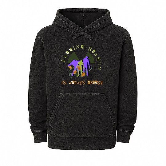 Falling seasonis always creepy Mineral Wash Hoodies