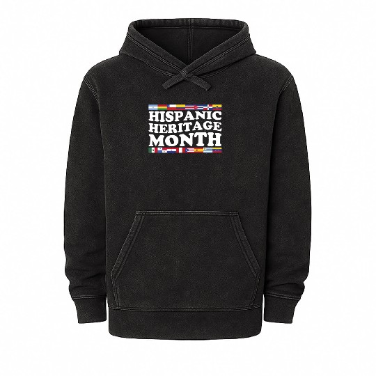 Hispanic Heritage Month Funny Hispanic Spanish Mineral Wash Hoodies