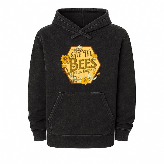 Honey Bee Beekeeping Save The Bees Mineral Wash Hoodies