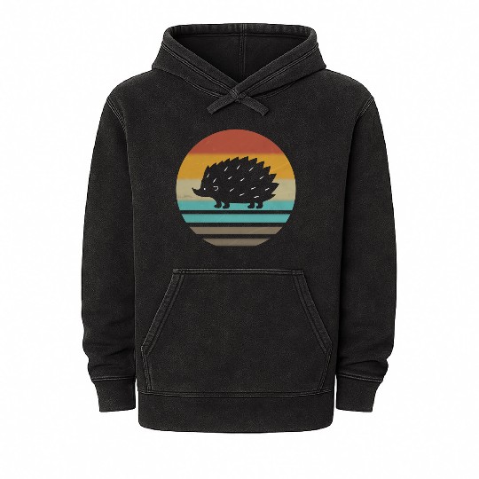 Hedgehog Vintage Hedgehog Lover Mineral Wash Hoodies
