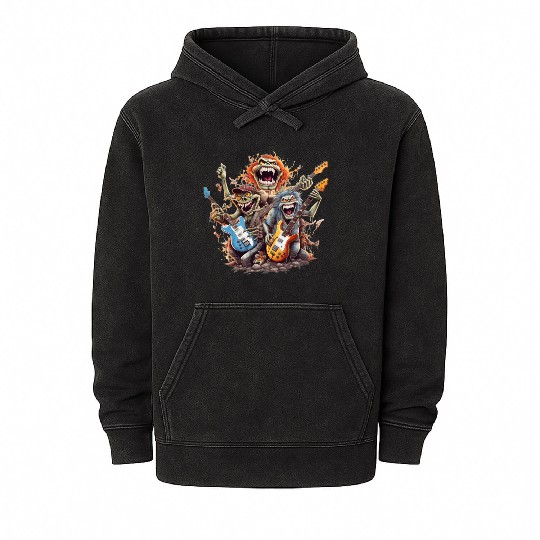 Monsters of Rock and Roll for Music enthusiasts Mineral Wash Hoodies
