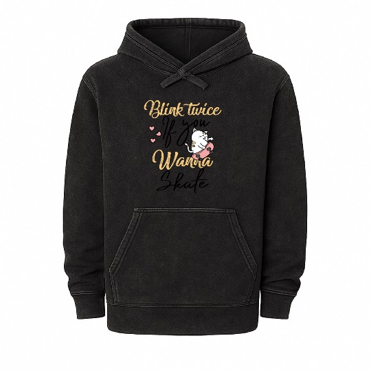 Blink Twice If You Wanna Skate Skating Lover Mineral Wash Hoodies