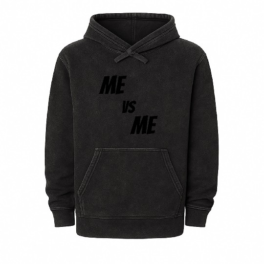 Me vs Me (black) Mineral Wash Hoodies