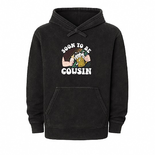 Soon To Be Cousin Again Baby Pregnancy Mineral Wash Hoodies