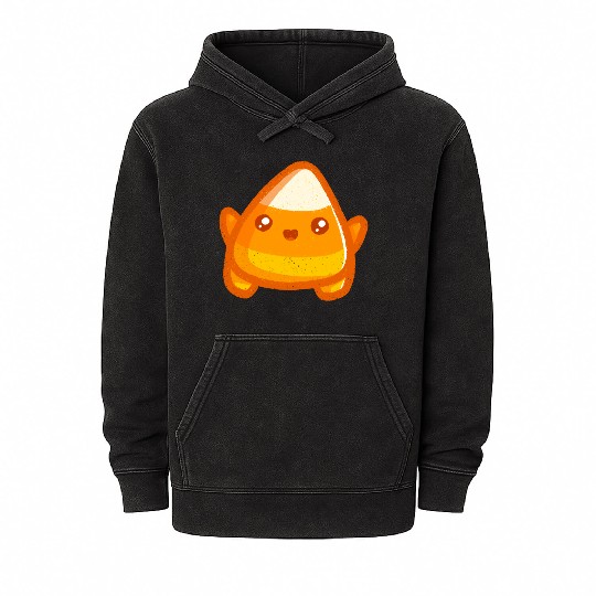 Super Cute Candy Corn Kawaii Candy Corn Mineral Wash Hoodies