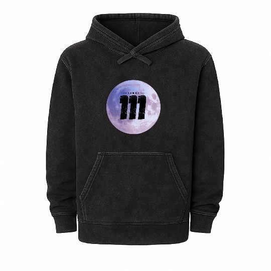 Purple Moon Angel Numbers 111 Mineral Wash Hoodies