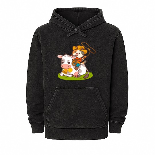 Meow Dy Yeehaw Cowboy Cat Mineral Wash Hoodies