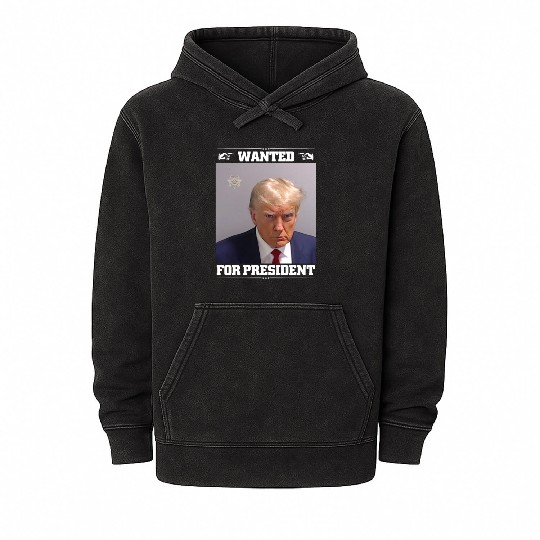 Wanted Donald Trump For President 2024 Mineral Wash Hoodies