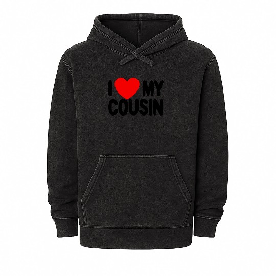I Love My Cousin Red Heart Redneck Love My Cousin Mineral Wash Hoodies