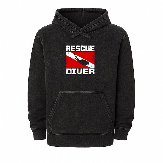 Dive Master Rescue Diver Scuba Diving Instructor Mineral Wash Hoodies