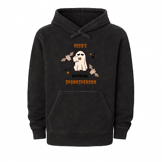 Cute NICU Halloween | NICU official spooksperson Mineral Wash Hoodies