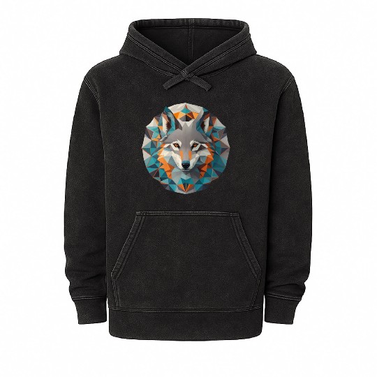 wolf, Designs with nature-inspired elements Mineral Wash Hoodies