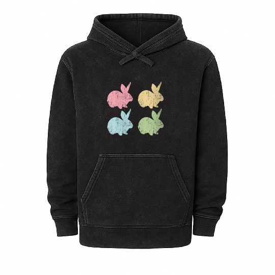 Easter Bunny Pastel Toddler Child Mom Mineral Wash Hoodies