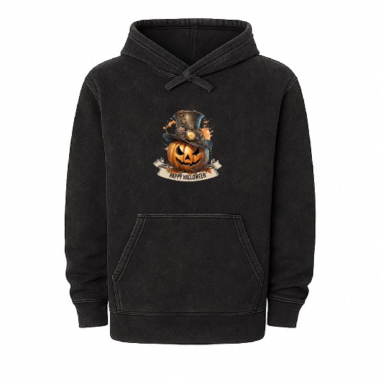 Steampunk Halloween: The pumpkin of the future Mineral Wash Hoodies