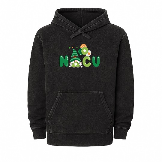 Cute NICU St. Patrick's design Mineral Wash Hoodies
