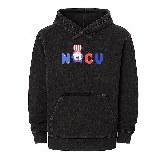 Cute NICU 4th of July Independence Day Design Mineral Wash Hoodies