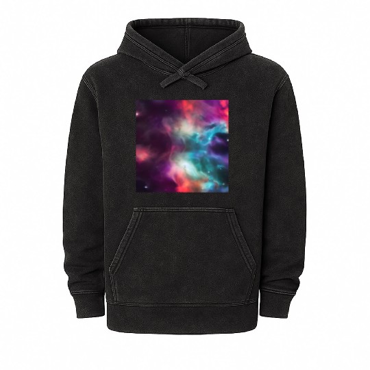 Galaxy nebula abstract design Mineral Wash Hoodies
