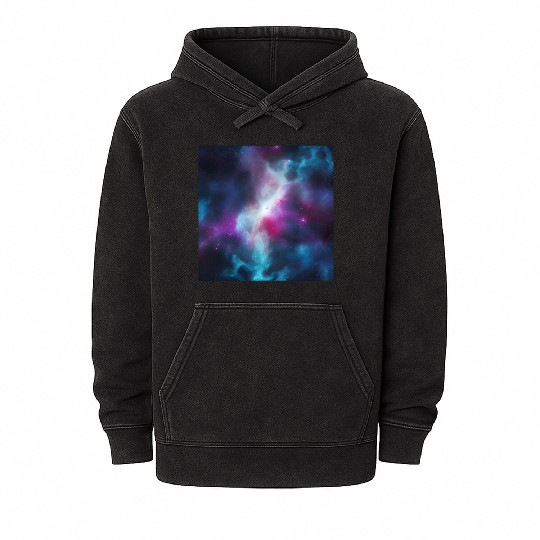 Galaxy nebula abstract design Mineral Wash Hoodies