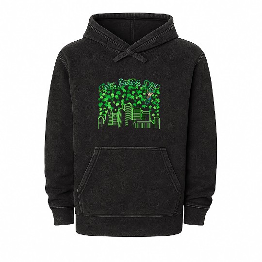 Saint Patrick's Day Houston Texas Mineral Wash Hoodies